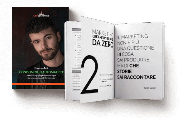 Il libro Condomini in Automatico, di Francesco Tonti, edito da Libricondominio, aperto accanto alla sua copertina